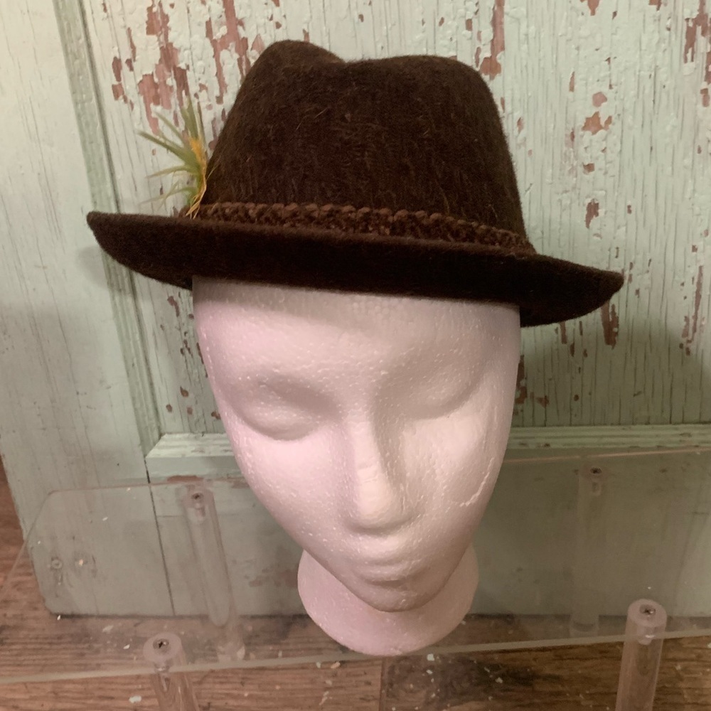 Newport Pelana brown fedora hat with a wool & fur blend